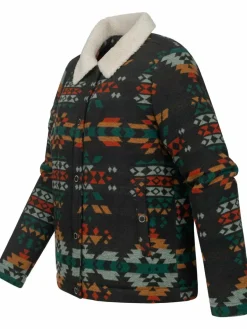 Ragwear Jacken & Westen<Damen Outdoorjacke - Walinea Ikat schwarz gemustert