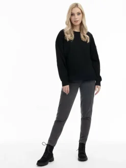 Dreimaster Sweatshirts & Sweatjacken<Damen Oversize Sweatshirt schwarz uni