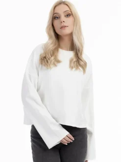 Dreimaster Sweatshirts & Sweatjacken<Damen Oversize Sweatshirt weiß uni