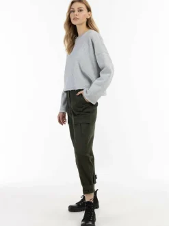 Dreimaster Sweatshirts & Sweatjacken<Damen Oversize Sweatshirt hellgrau meliert