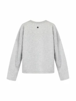 Dreimaster Sweatshirts & Sweatjacken<Damen Oversize Sweatshirt hellgrau meliert