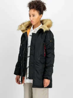 Alpha Industries Jacken & Westen<Damen Parka & Winterjacke schwarz uni