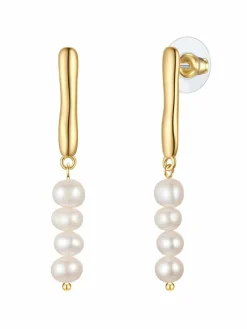 Yokoamii Schmuck<Damen Perlen-Ohrhänger weiß uni