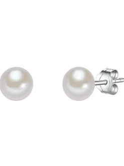 Valero Pearls Schmuck<Damen Perlen-Ohrstecker weiß uni