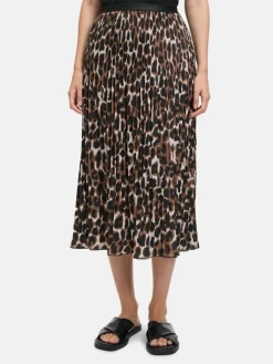 Betty & Co Röcke<Damen Plisseerock braun mehrfarbig gemustert