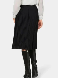 Goldner Röcke<Damen Plisseerock - Schwingender Plisseerock schwarz uni