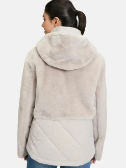 Amber & June Jacken & Westen<Damen Plüschjacke grau uni