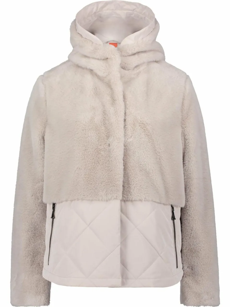 Amber & June Jacken & Westen<Damen Plüschjacke grau uni