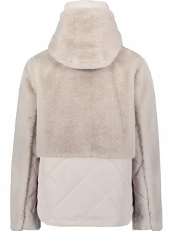 Amber & June Jacken & Westen<Damen Plüschjacke grau uni