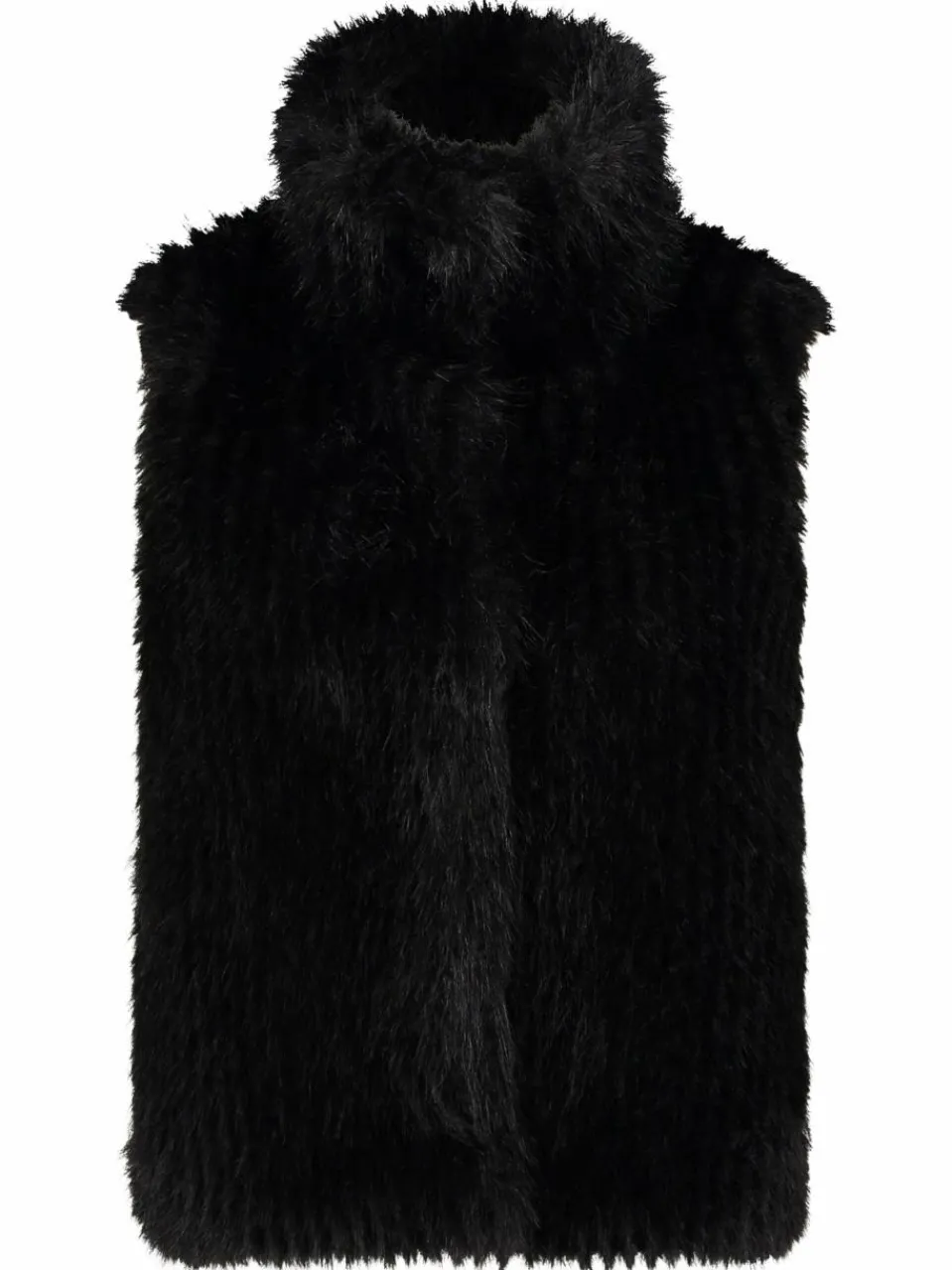 Amber & June Jacken & Westen<Damen Plüschweste schwarz uni