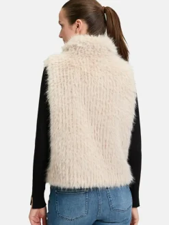 Amber & June Jacken & Westen<Damen Plüschweste grau uni