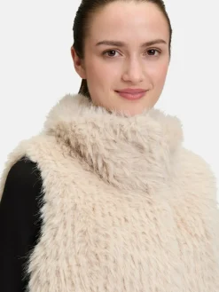 Amber & June Jacken & Westen<Damen Plüschweste grau uni