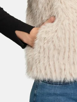 Amber & June Jacken & Westen<Damen Plüschweste grau uni