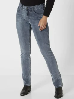 Paddock`s Jeans<Damen 5-Pocket Jeans - LIA Slim Fit grau uni