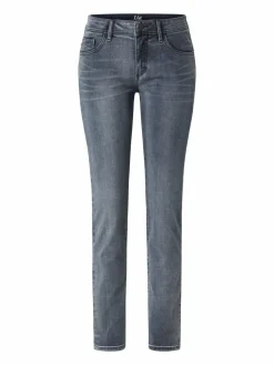 Paddock`s Jeans<Damen 5-Pocket Jeans - LIA Slim Fit grau uni