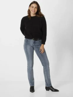 Paddock`s Jeans<Damen 5-Pocket Jeans - LIA Slim Fit grau uni