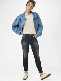 Paddock`s Jeans<Damen 5-Pocket Jeans - LUCY Skinny Fit dark stone uni