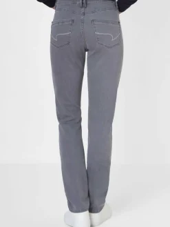 Paddock`s Jeans<Damen 5-Pocket Jeans - PAT Slim Fit grau uni