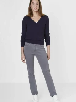 Paddock`s Jeans<Damen 5-Pocket Jeans - PAT Slim Fit grau uni