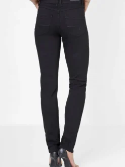 Paddock`s Jeans<Damen 5-Pocket Jeans - PAT Slim Fit schwarz uni