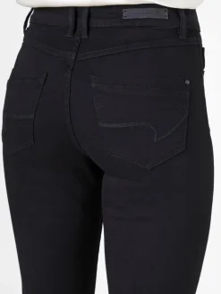 Paddock`s Jeans<Damen 5-Pocket Jeans - PAT Slim Fit schwarz uni