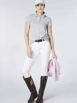 Polo Sylt Shirts & Tops<Damen Poloshirt hellgrau grau uni