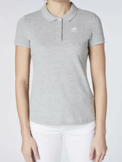 Polo Sylt Shirts & Tops<Damen Poloshirt hellgrau grau uni