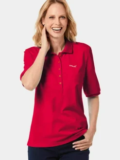 Goldner Shirts & Tops<Damen Poloshirt - Poloshirt in hochwertiger Pikee-Qualität rot uni