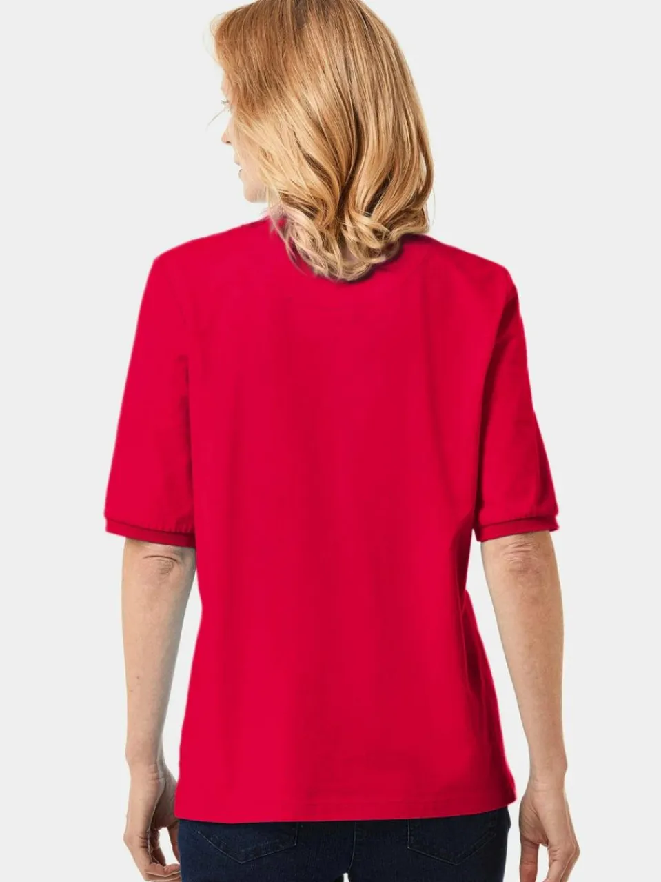 Goldner Shirts & Tops<Damen Poloshirt - Poloshirt in hochwertiger Pikee-Qualität rot uni