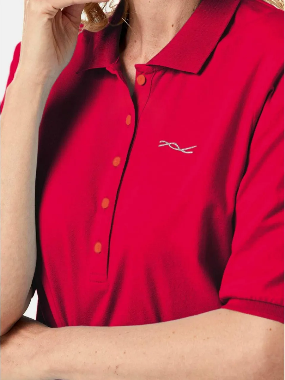 Goldner Shirts & Tops<Damen Poloshirt - Poloshirt in hochwertiger Pikee-Qualität rot uni
