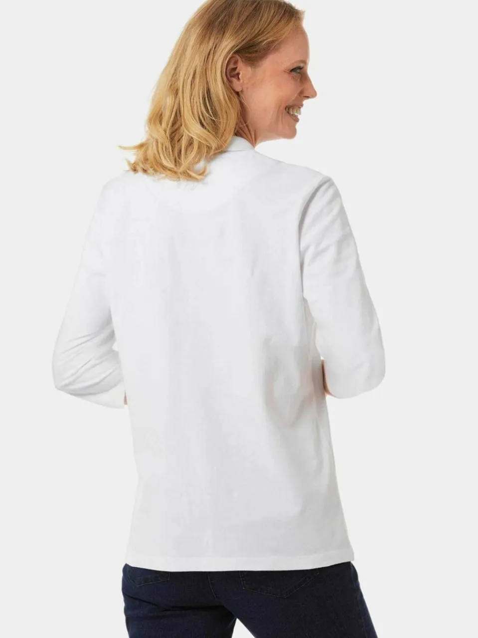 Goldner Shirts & Tops<Damen Poloshirt - Poloshirt in hochwertiger Pikee-Qualität weiß uni