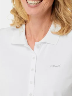 Goldner Shirts & Tops<Damen Poloshirt - Poloshirt in hochwertiger Pikee-Qualität weiß uni