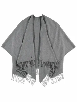 Fraas Pullover & Strickjacken<Damen Poncho hellgrau uni