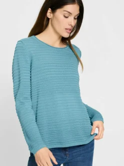 Olsen Pullover & Strickjacken<Damen Pullover blau uni
