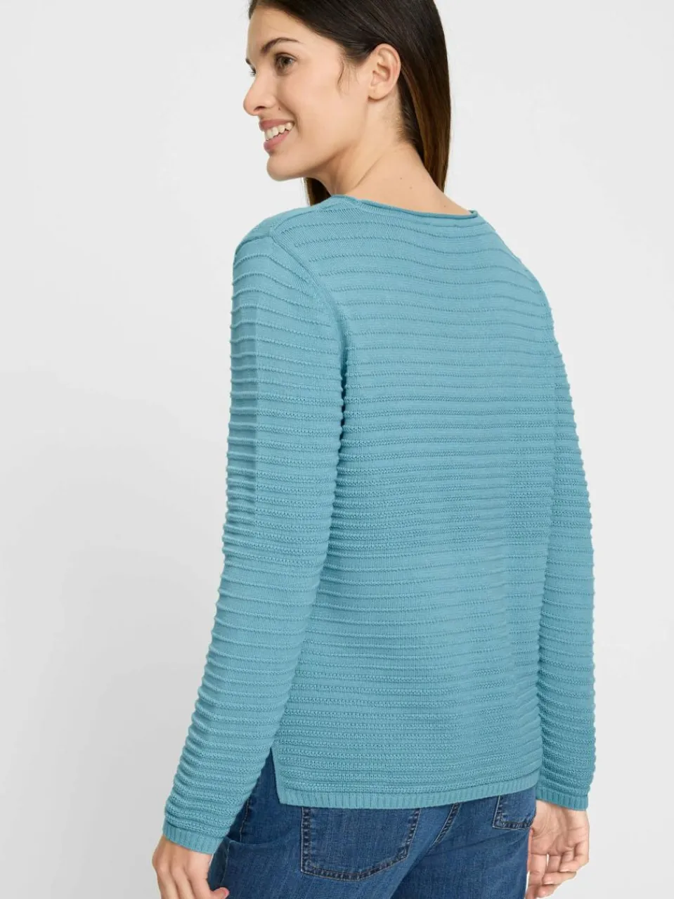 Olsen Pullover & Strickjacken<Damen Pullover blau uni