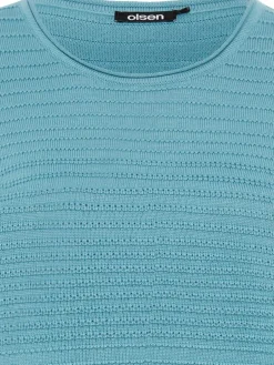 Olsen Pullover & Strickjacken<Damen Pullover blau uni