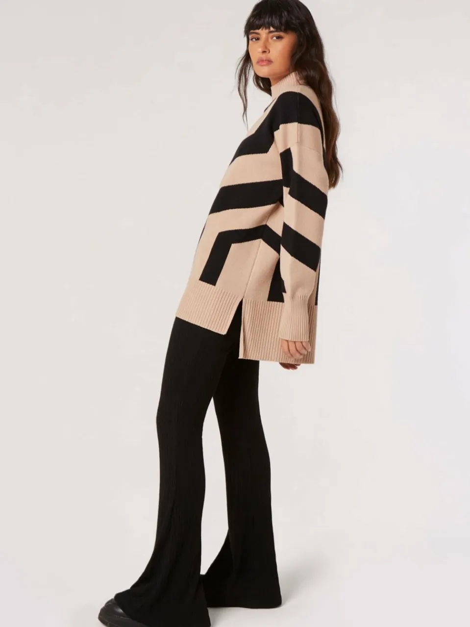 Apricot Pullover & Strickjacken<Damen Pullover beige gestreift