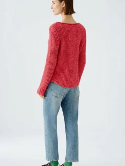 Oui Pullover & Strickjacken<Damen Pullover pink uni