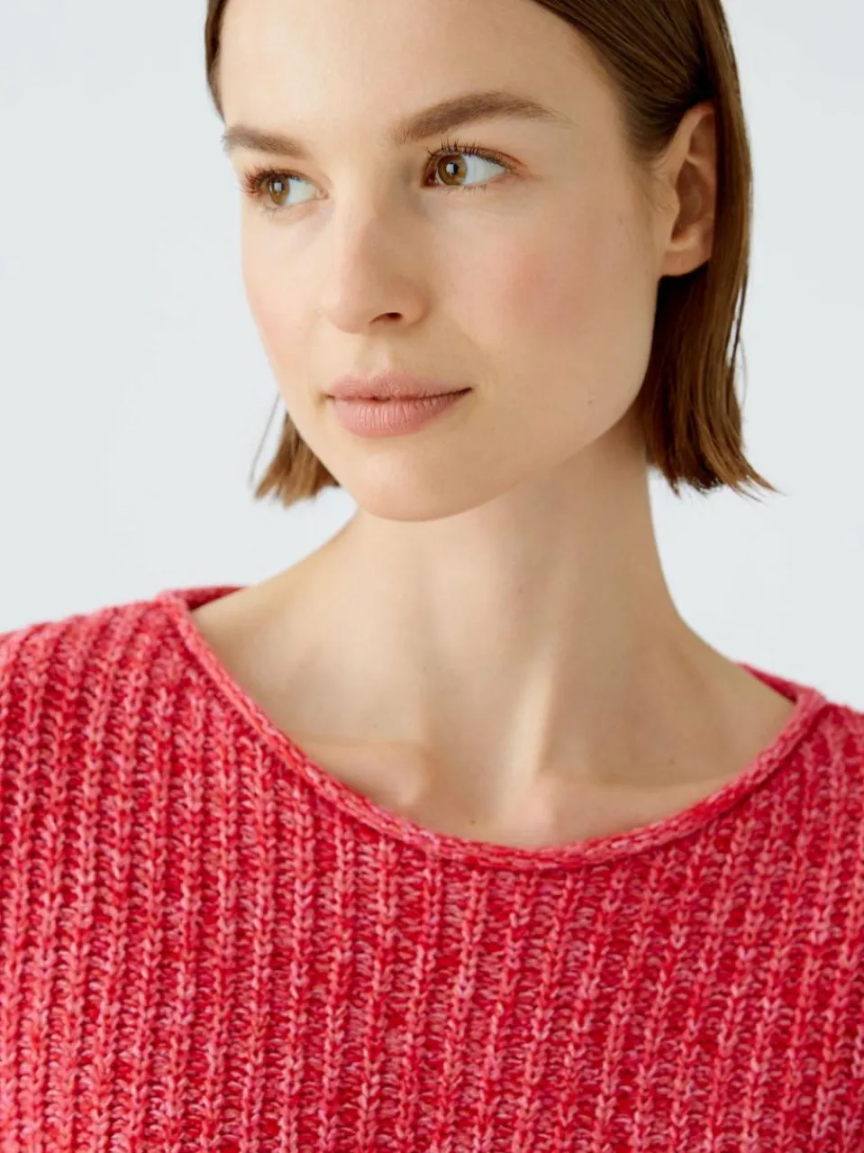 Oui Pullover & Strickjacken<Damen Pullover pink uni