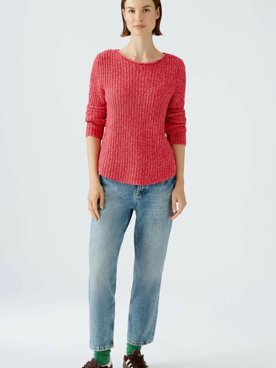 Oui Pullover & Strickjacken<Damen Pullover pink uni