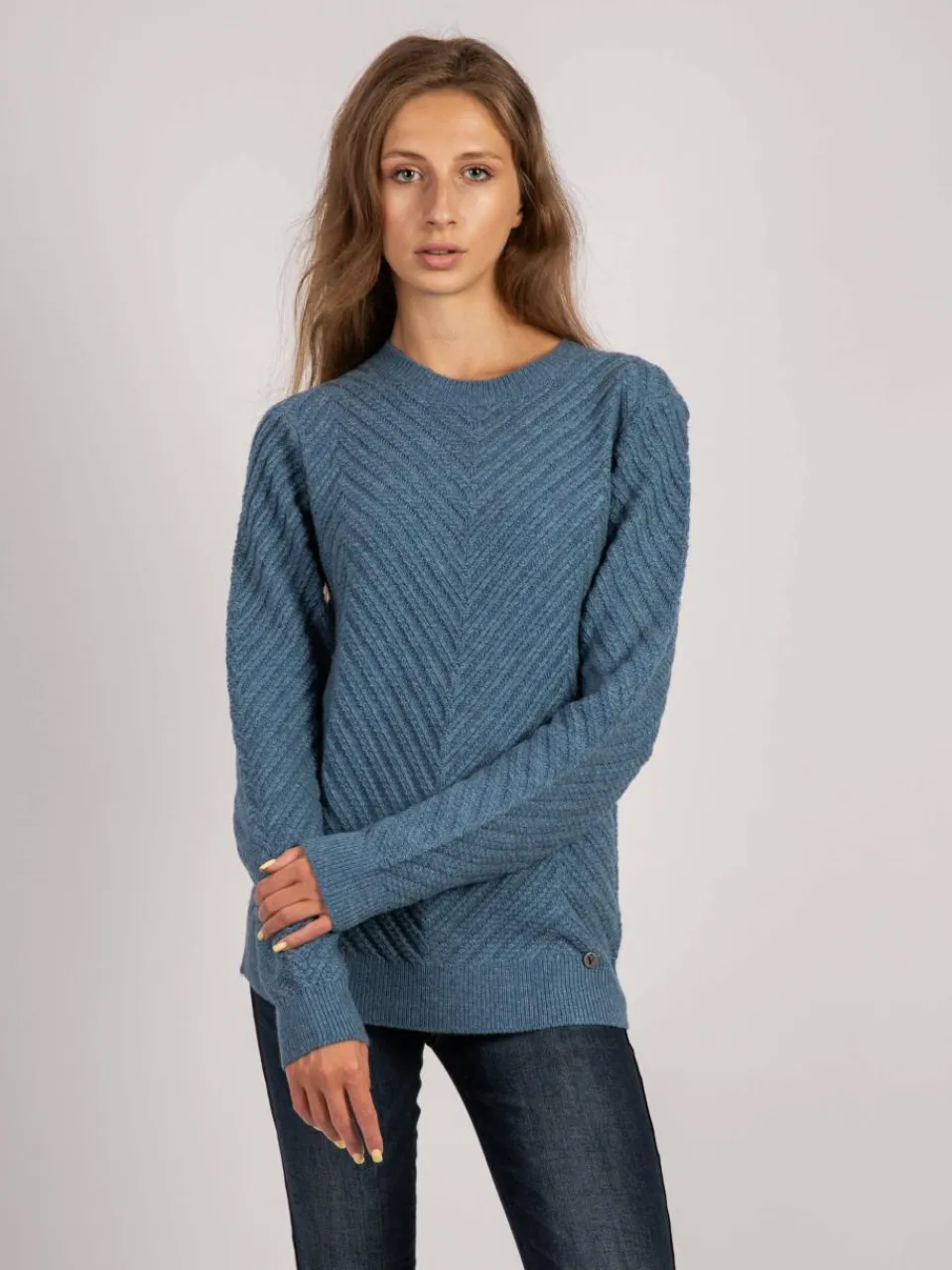 Vicci Germany Pullover & Strickjacken<Damen Pullover blau uni