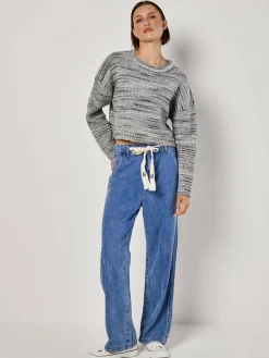 Apricot Pullover & Strickjacken<Damen Pullover grau uni