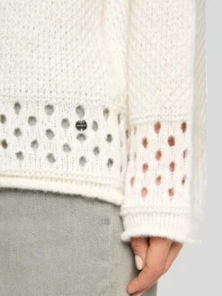 Marc Cain Pullover & Strickjacken<Damen Pullover weiß strukturiert