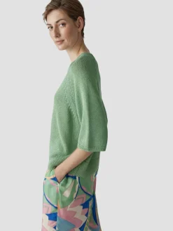 LCMT Pullover & Strickjacken<Damen Pullover grün uni