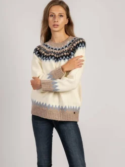 Vicci Germany Pullover & Strickjacken<Damen Pullover weiß bedruckt
