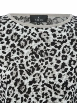 Monari Pullover & Strickjacken<Damen Pullover schwarz ecru gemustert