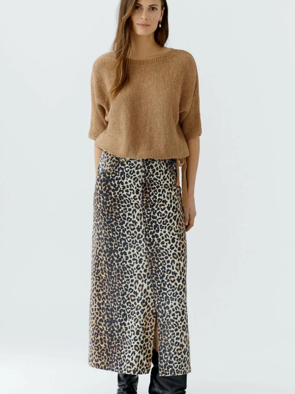 Oui Pullover & Strickjacken<Damen Pullover camel uni