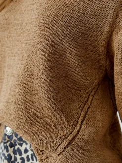 Oui Pullover & Strickjacken<Damen Pullover camel uni