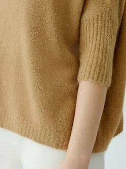 Oui Pullover & Strickjacken<Damen Pullover camel uni