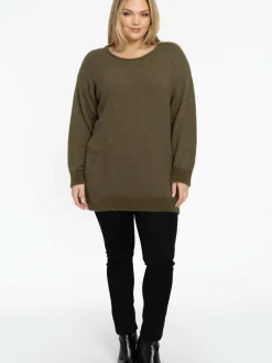 YOEK Pullover & Strickjacken<Damen Pullover grün uni